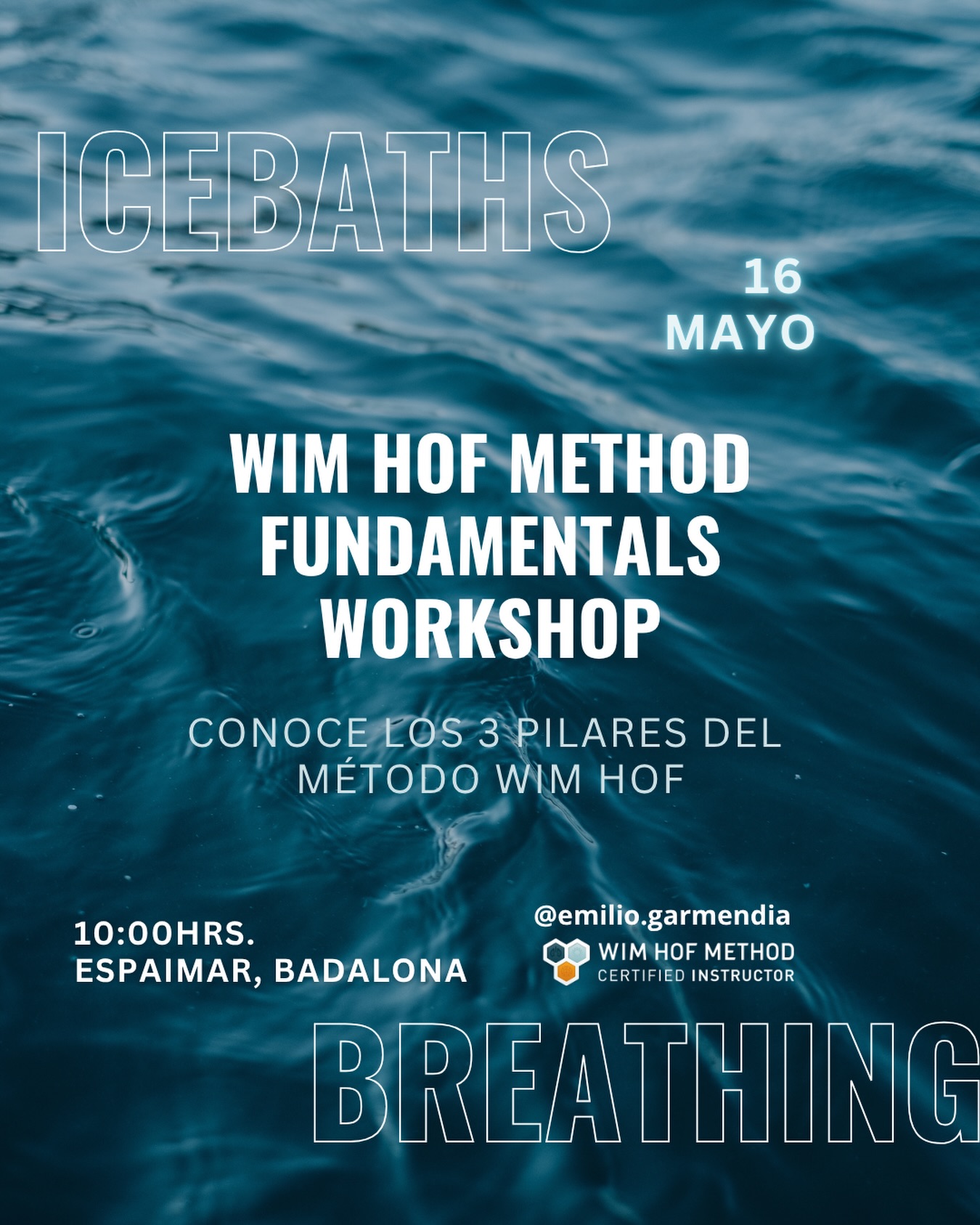 ¿Estás listo para llevar tu cuerpo y mente a otro nivel?

Este 16 de mayo tienes una oportunidad única de experimentar el poder del Método Wim Hof: una combinación de respiración, exposición al frío y enfoque mental que está transformando la forma en la que las personas gestionan su energía, su estrés y su rendimiento.

En este taller aprenderás a:
❄️ Controlar tu respuesta al estrés
🌬️ Optimizar tu respiración y energía
🧠 Fortalecer tu mente y resiliencia
💪 Mejorar tu salud y rendimiento físico

Es una experiencia directa que te permitirá sentir cambios reales desde el primer día.

📍 Plazas limitadas
📅 16 de mayo
Cupón: WIM30

Si buscas más claridad, más energía y más control sobre tu vida… este es tu momento.

Reserva tu lugar y vive la experiencia.

#WimHofMethod #Respiración #ColdExposure #MentalStrength Biohacking Wellness Salud Rendimiento BarcelonaEvents IceBath Mindset Longevity EmilioGarmendi
